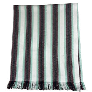 Original Senor Lopez Baja Blanket Beach Blanket Bora Bora Fringe 41"x72" Striped